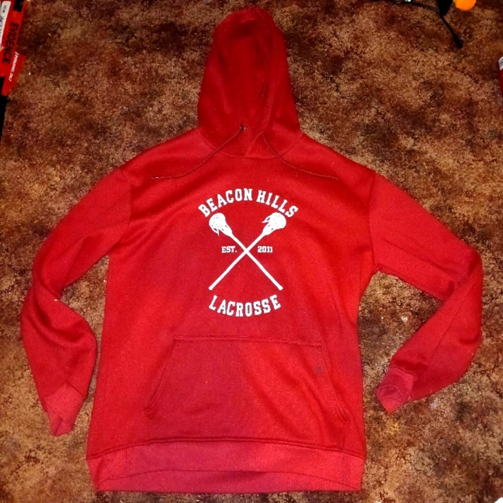 Stiles Stilinski LaCrosse hoodie, Teen Wolf Hoodie, Medium, black and white